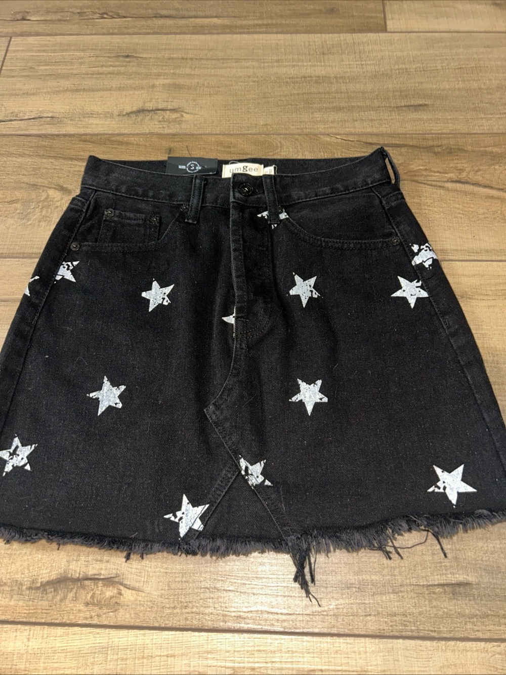UMGEE Superstar Night Mini Skirt  Gothic Grunge Celestial 4th Of July Black SZ S